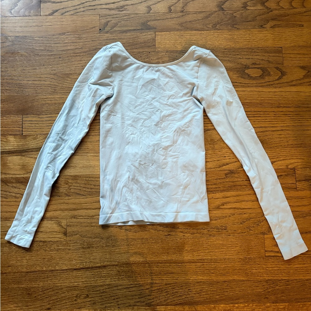 Free People Intimately Soft Gray Seamless Long Sleeve Top XS/S